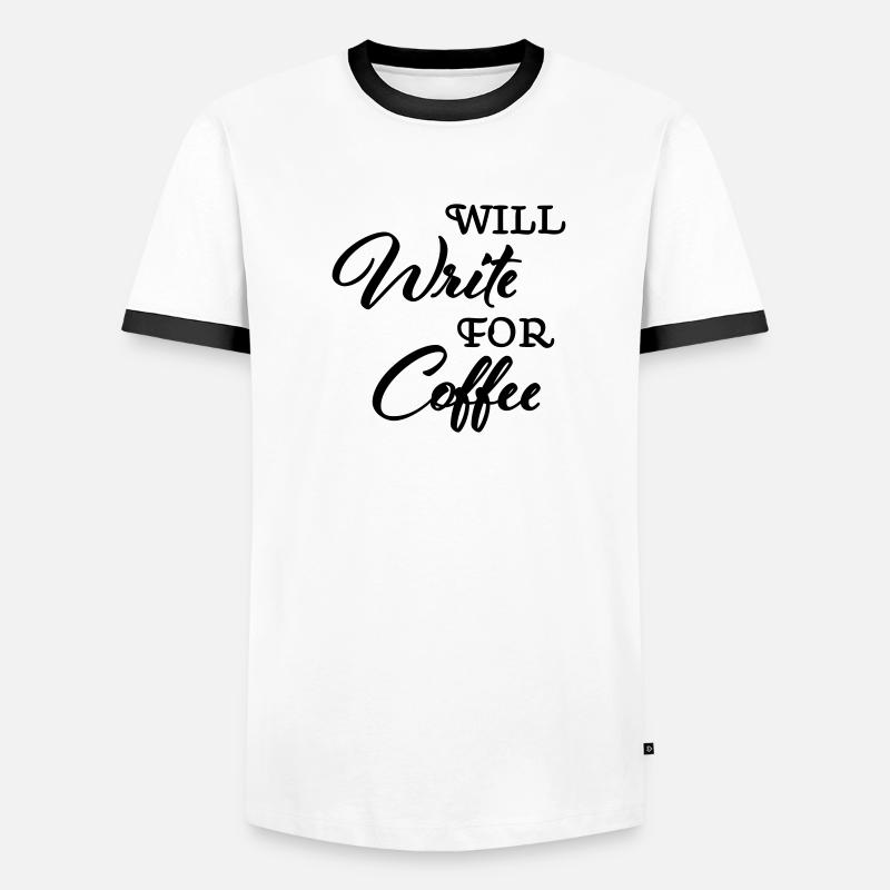 Will write for coffee Männer Kontrast-T-Shirt