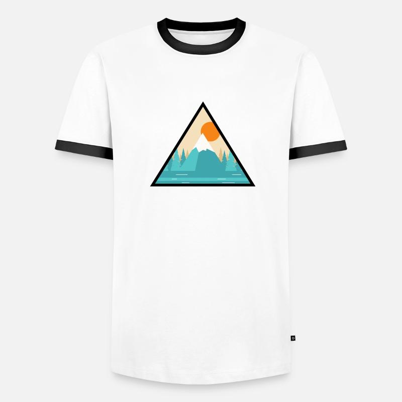Mountains Nature Hiking Sunset triangular Men's Ringer Shirt