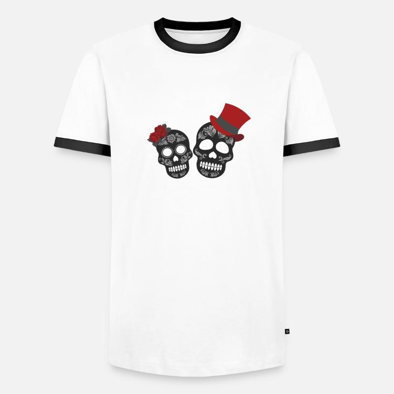 pretty pattern skull skull skull colored style Men's Ringer Shirt