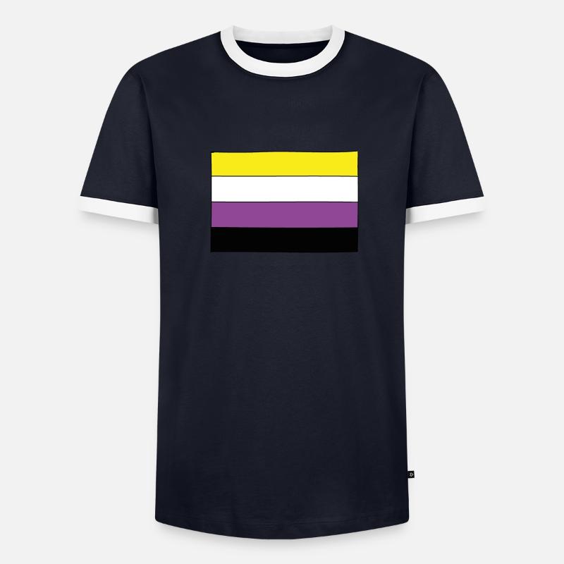 Nonbinary Flagge Männer Kontrast-T-Shirt