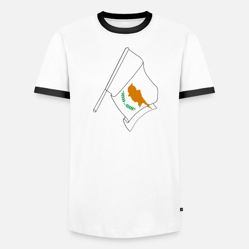 Drapeau Chypre T-shirt contrasté Homme