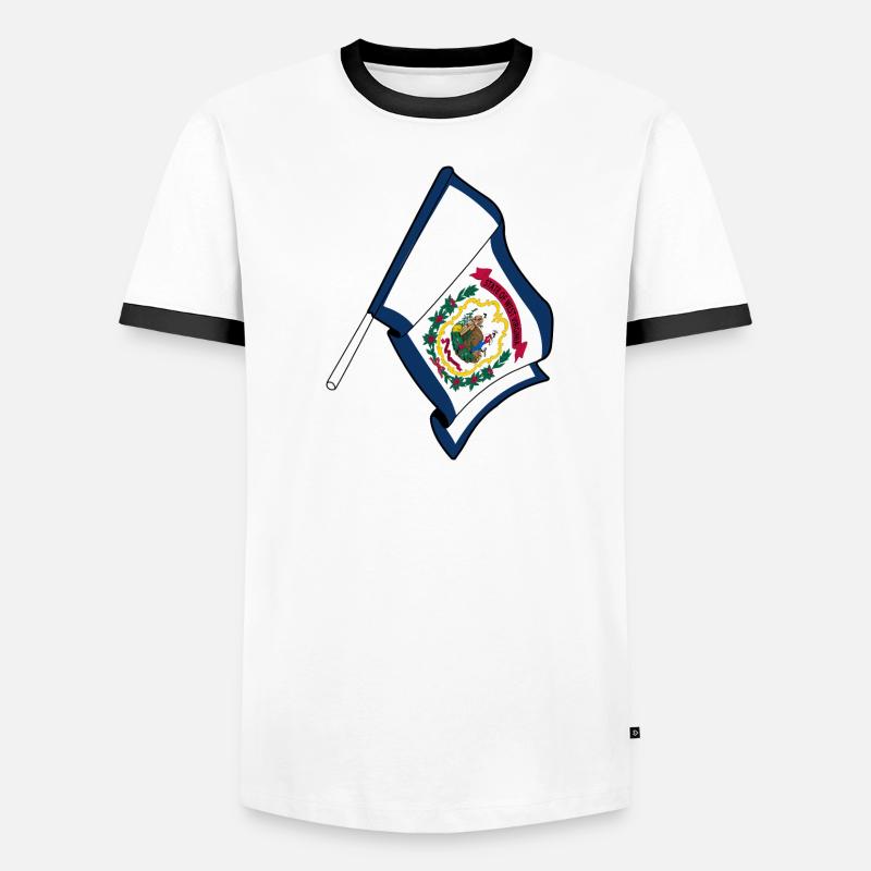 Drapeau de la Virginie-Occidentale T-shirt contrasté Homme