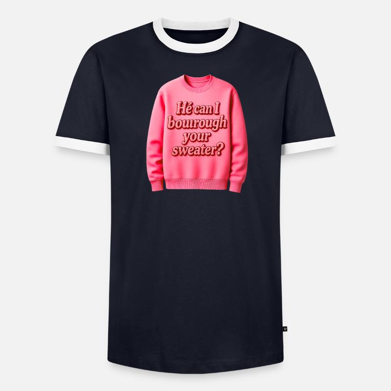 Il peut je t’emprunter ton pull T-shirt contrasté Homme