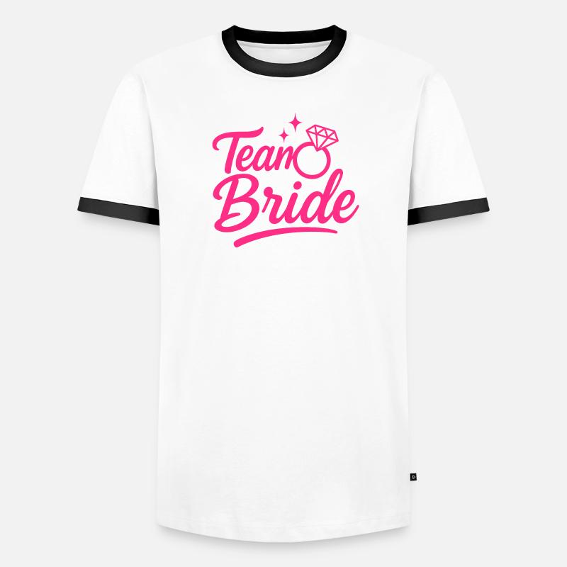 Team Bride Pink Ring Script Men's Ringer Shirt