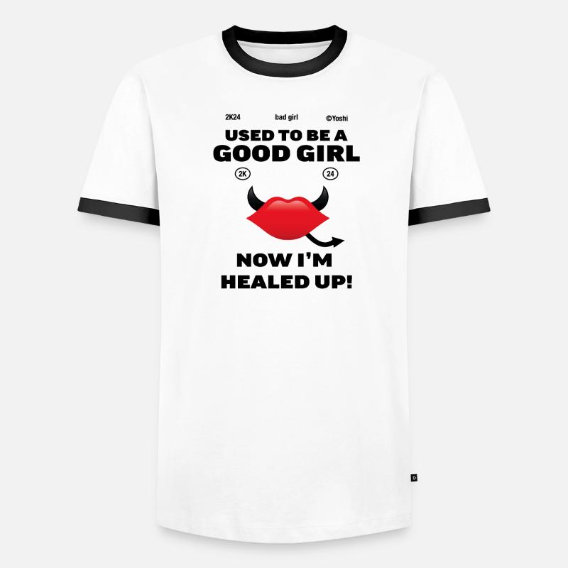 Böses Mädchen, gutes Mädchen Männer Kontrast-T-Shirt