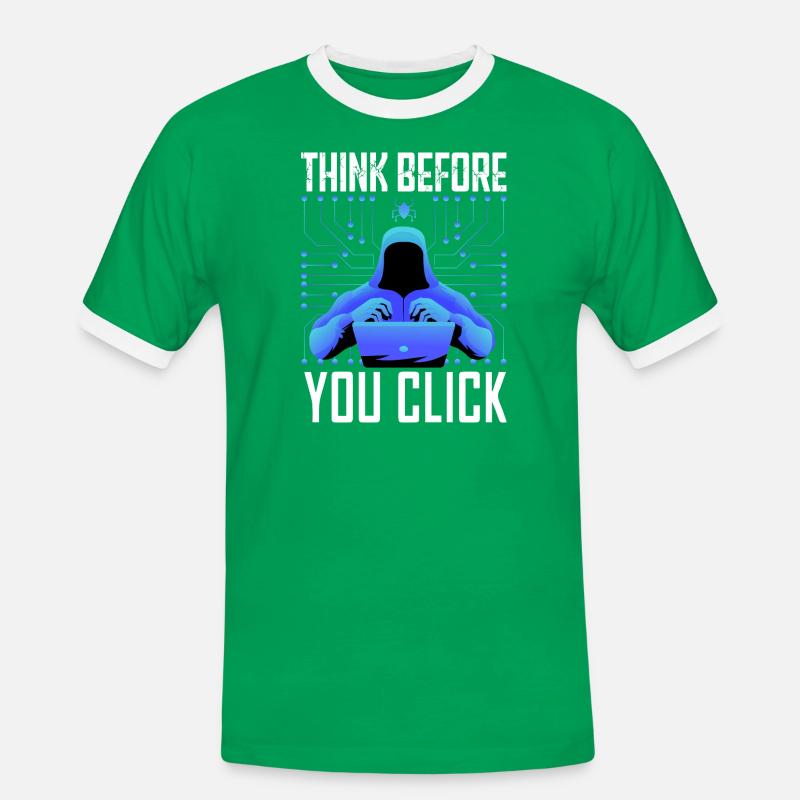 Hacker Hacker Programmeur Cybersécurité Linux - T-shirt contrasté Homme - vert/blanc