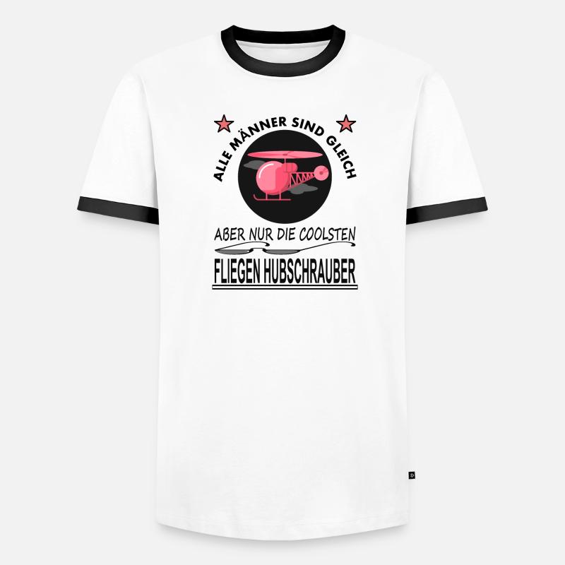 Hubschrauber fliegen Pilot Spruch Geschenkidee Männer Kontrast-T-Shirt