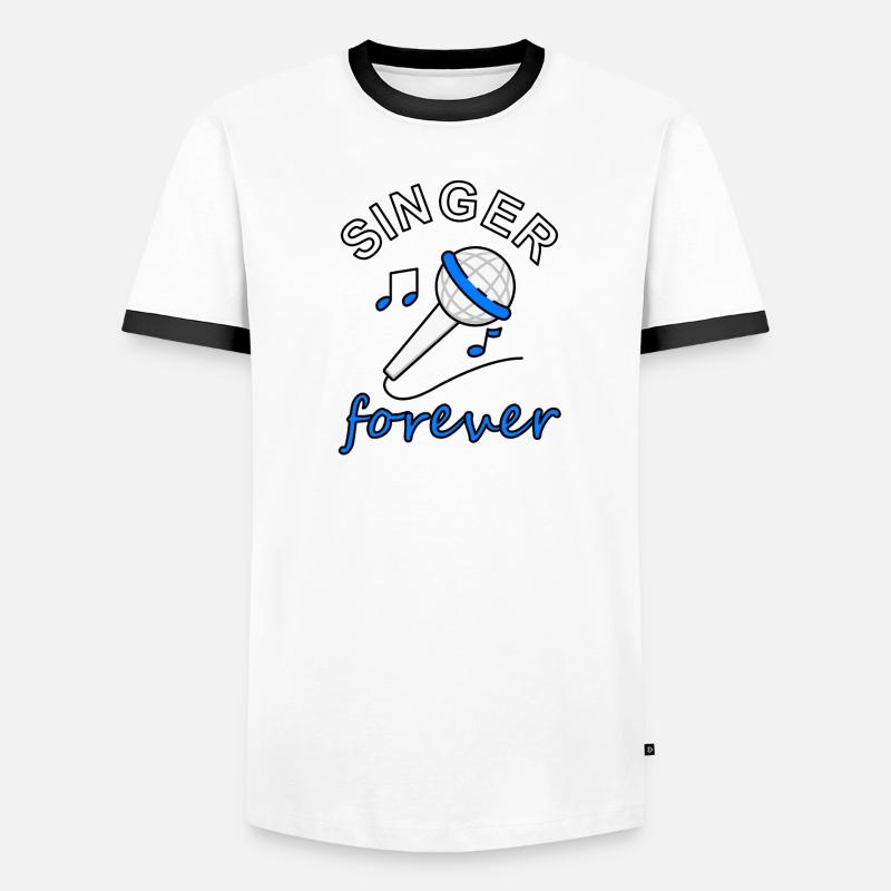 Sänger Microfon Microphon singen Musik Geschenk Männer Kontrast-T-Shirt