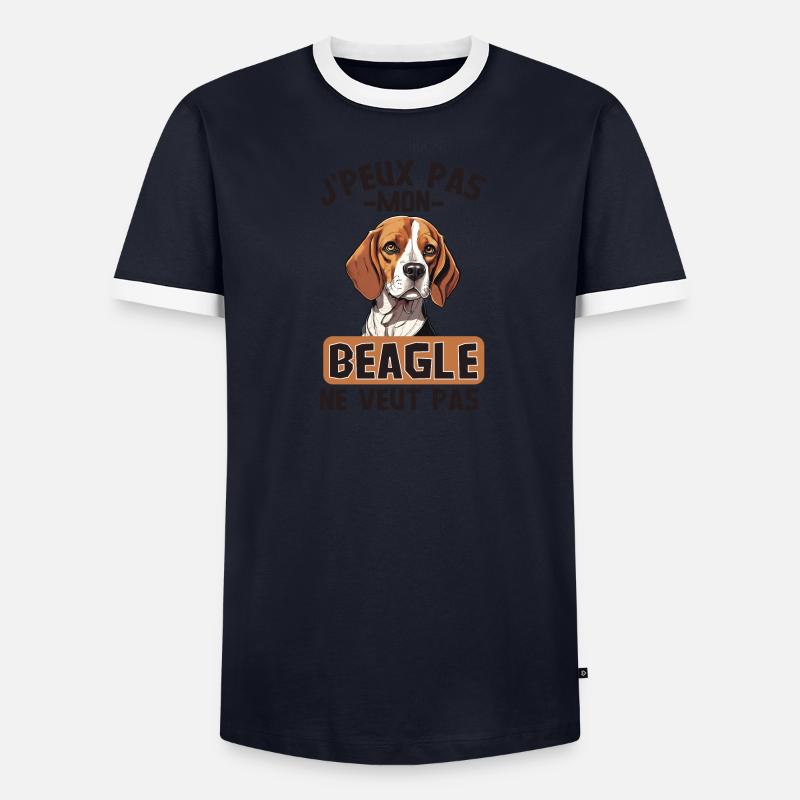 Beagle chien de race T-shirt contrasté Homme