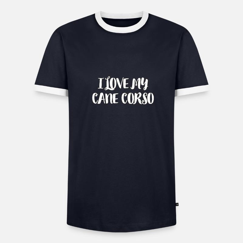 Ich liebe meinen Cane Corso Männer Kontrast-T-Shirt