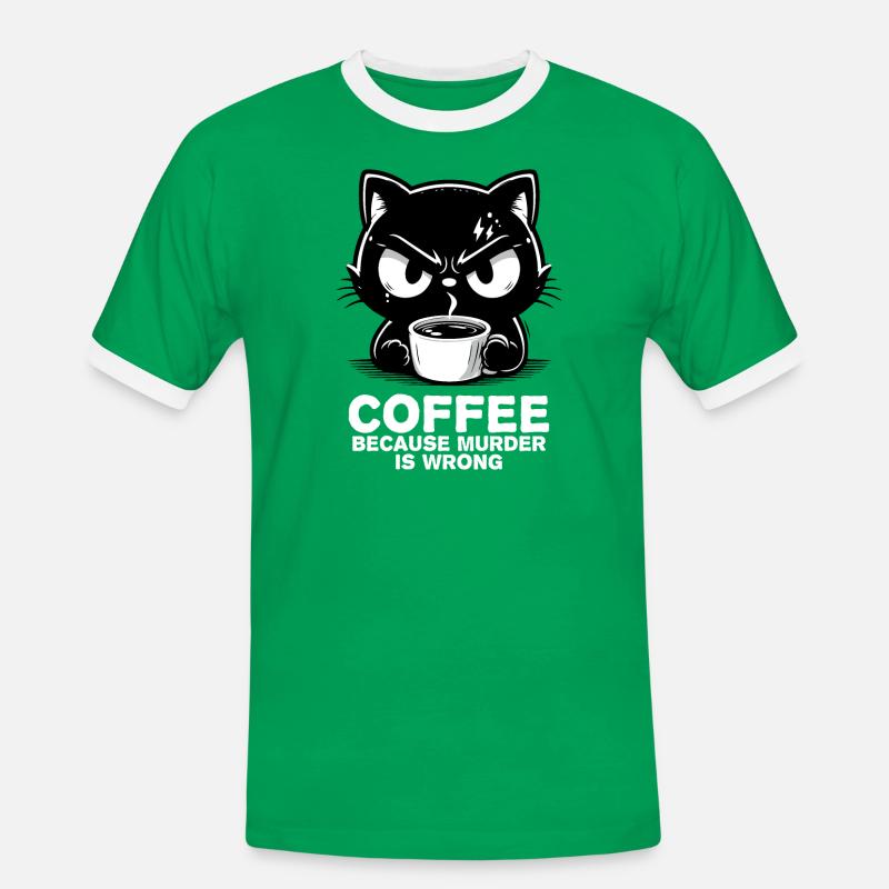 Murder is wrong (dark) - Men's Ringer Shirt - kelly green/white
