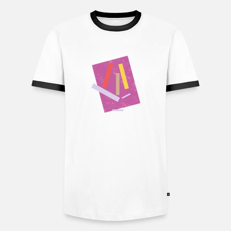 Composition abstraite de lignes colorées T-shirt contrasté Homme