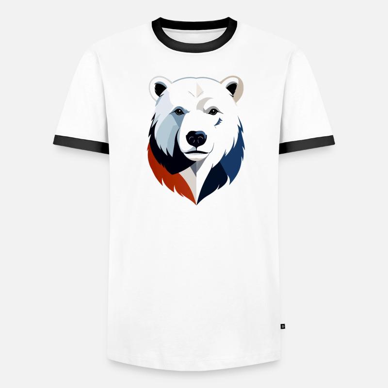 Geometrischer Polarbär Farbsplit Männer Kontrast-T-Shirt