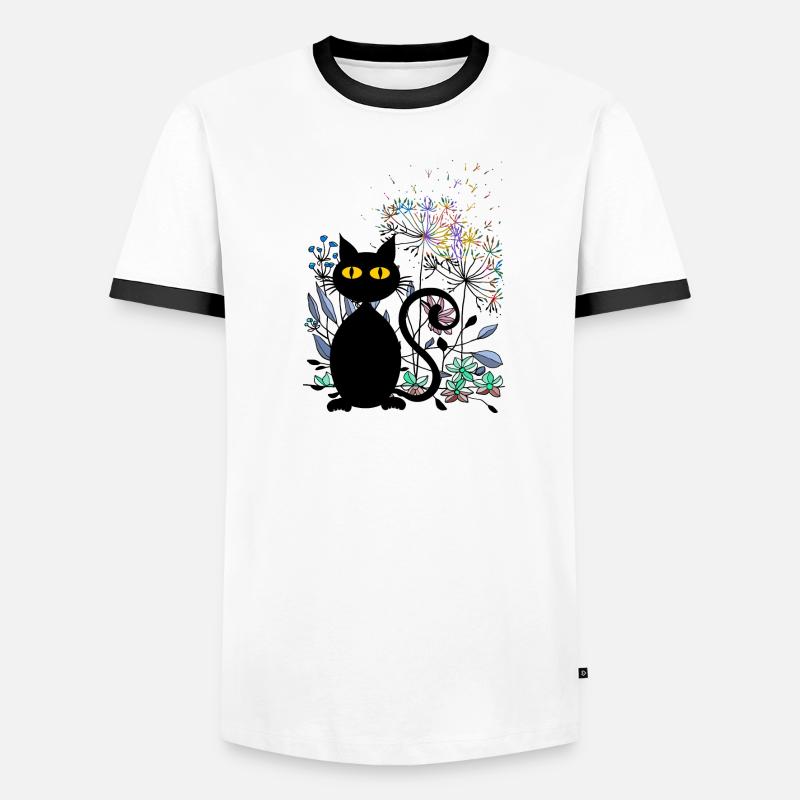 Chat T-shirt contrasté Homme