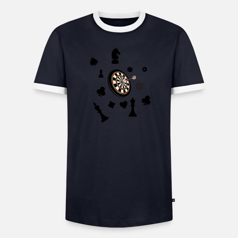 boardgame chess backgammon game night - Männer Kontrast-T-Shirt - undefined