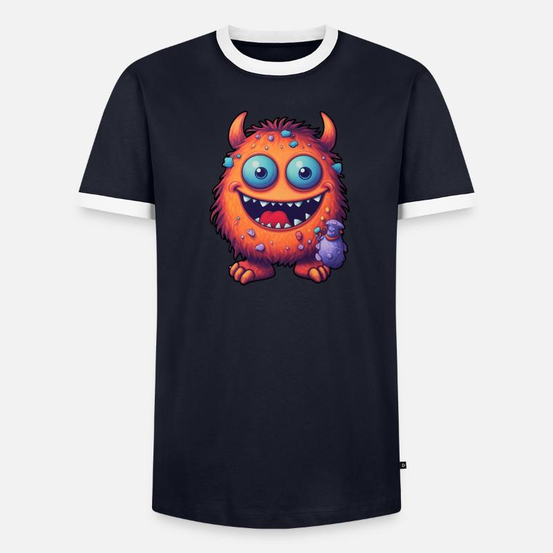 Kleines Monster "Kuller" im Comic-Stil Männer Kontrast-T-Shirt