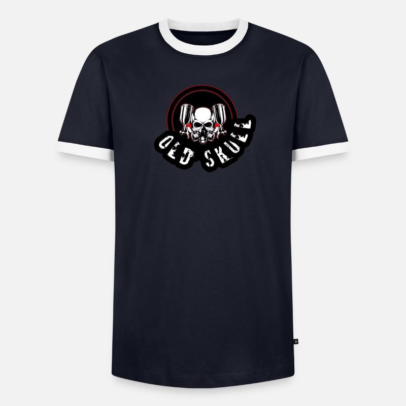 old skull T-shirt contrasté Homme