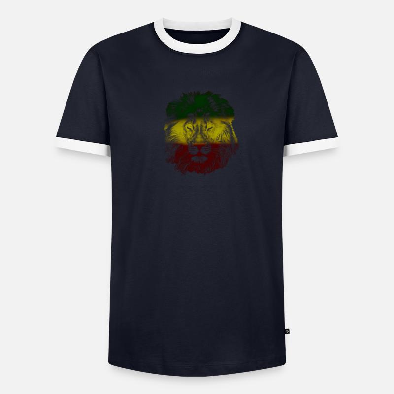 LöweReggae Männer Kontrast-T-Shirt