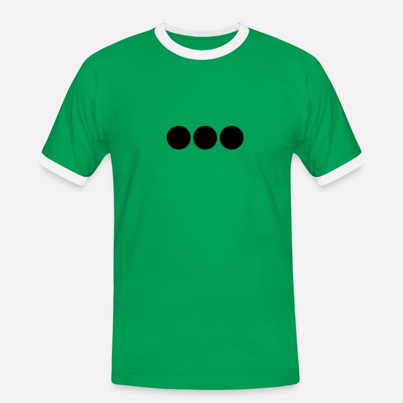 BLACK DOTS - Men's Ringer Shirt - kelly green/white
