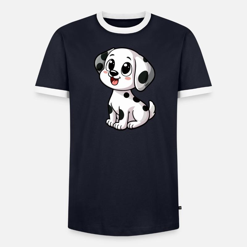 Süßer Dalmatiner Männer Kontrast-T-Shirt