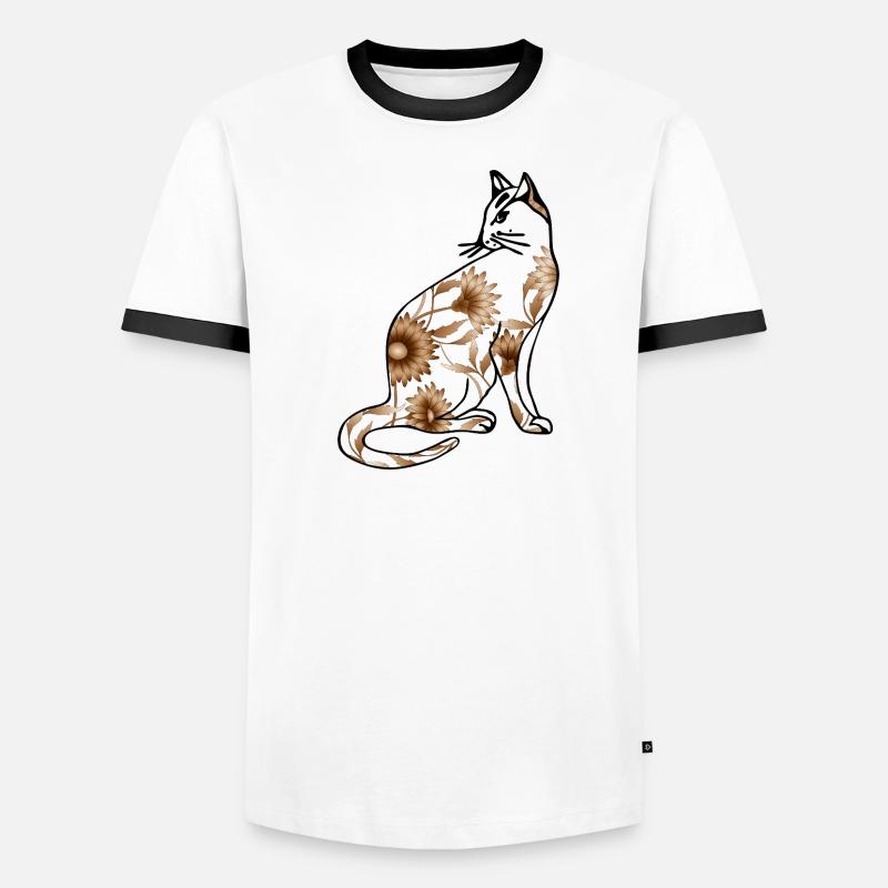 chat T-shirt contrasté Homme