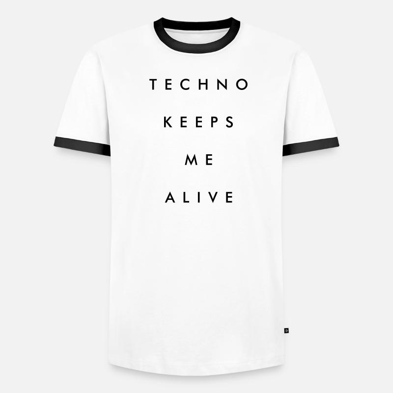 La techno me maintient en vie T-shirt contrasté Homme