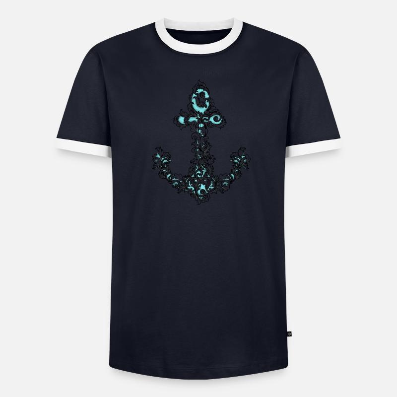 Schiffsanker Männer Kontrast-T-Shirt