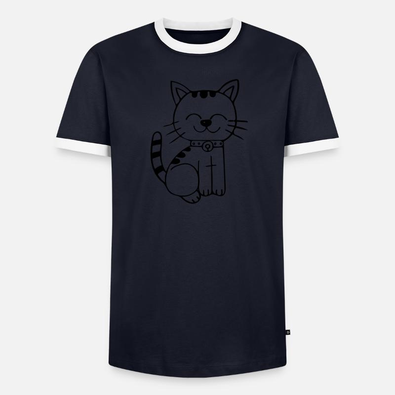 Kätzchen Männer Kontrast-T-Shirt