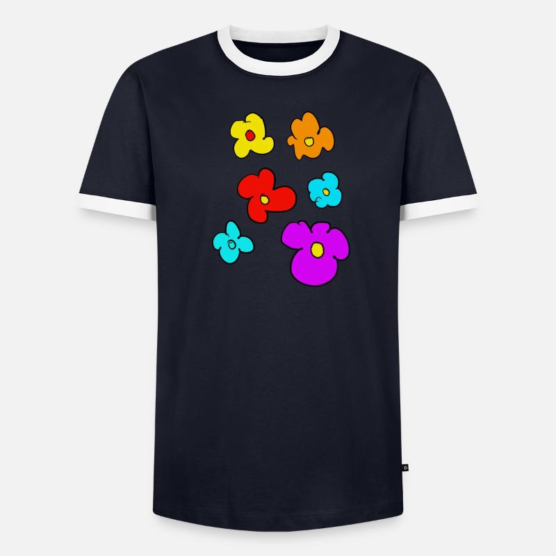 blumen Männer Kontrast-T-Shirt