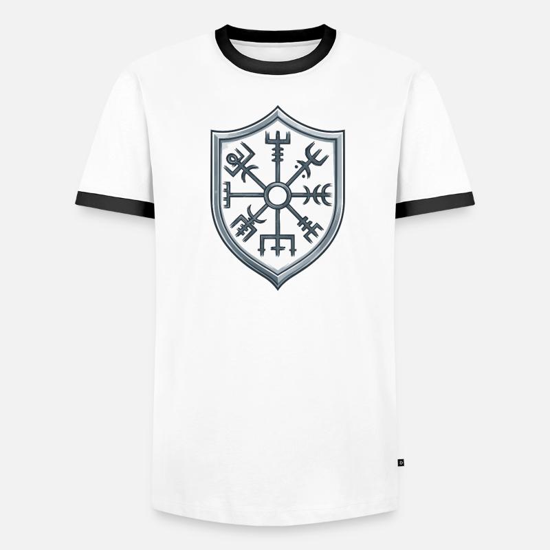 Vegvisir Schild Symbolik Männer Kontrast-T-Shirt