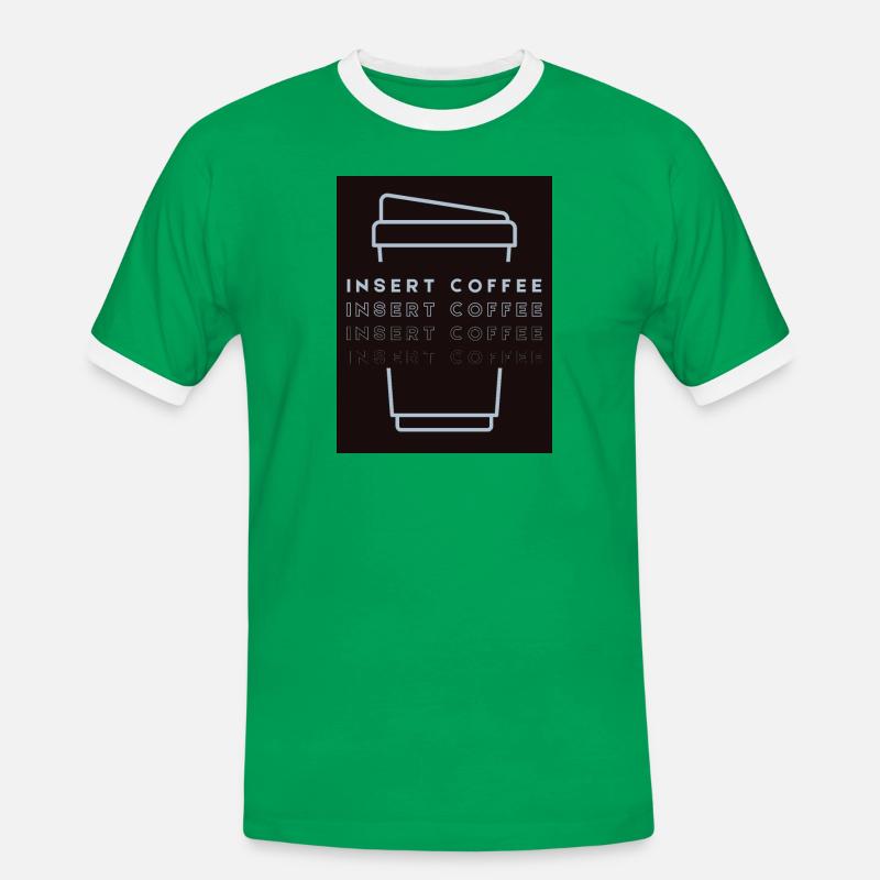 Insert Coffee Cup 2 LHBPHBBST - Männer Kontrast-T-Shirt - Kelly Green/Weiß