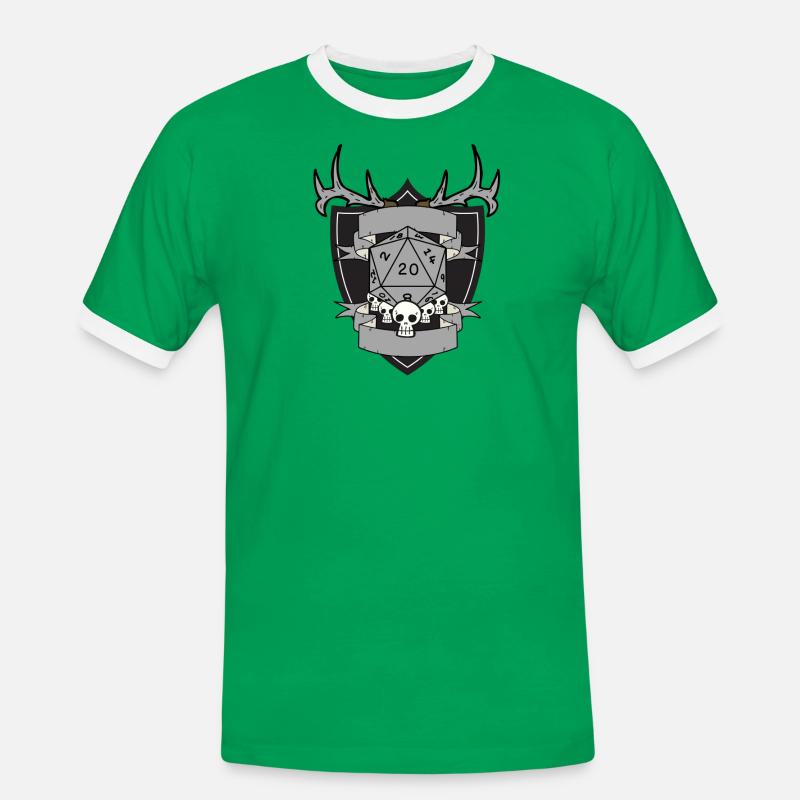 Druid empty grey - Männer Kontrast-T-Shirt - Kelly Green/Weiß
