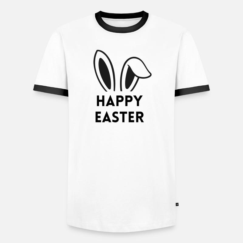Happy Easter - with rabbit ears Men's Ringer Shirt