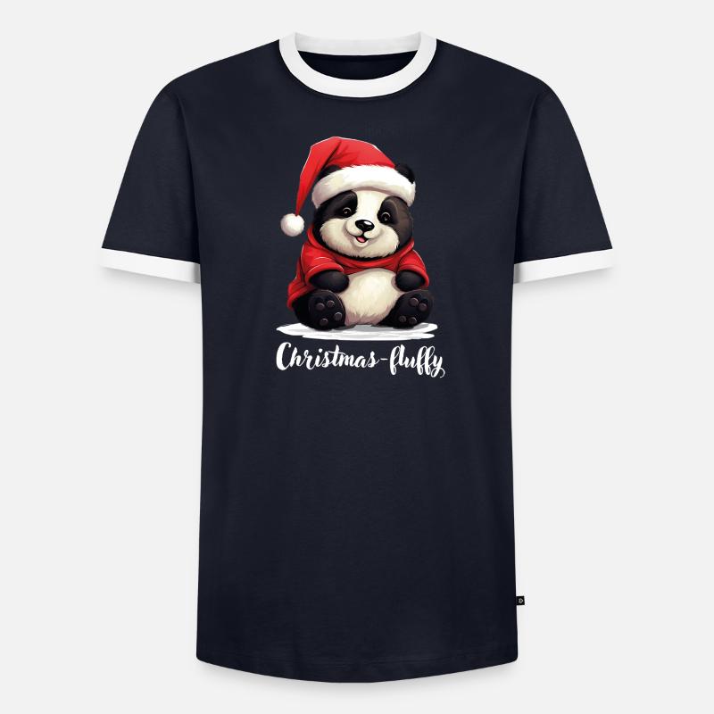 Noël, Panda Bear, Panda Noël-moelleux T-shirt contrasté Homme