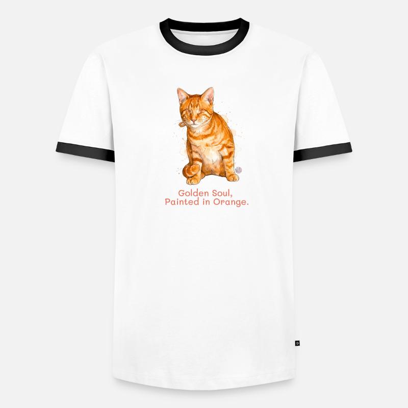 Chat Orange de l’Âme Doré. T-shirt contrasté Homme