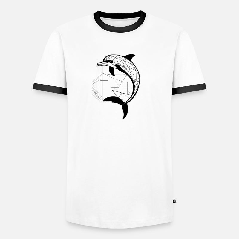 Moderner Delfin Männer Kontrast-T-Shirt