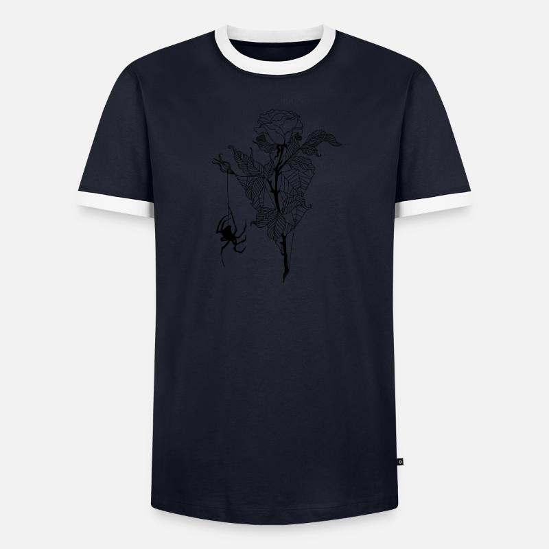 Rose araignée T-shirt contrasté Homme