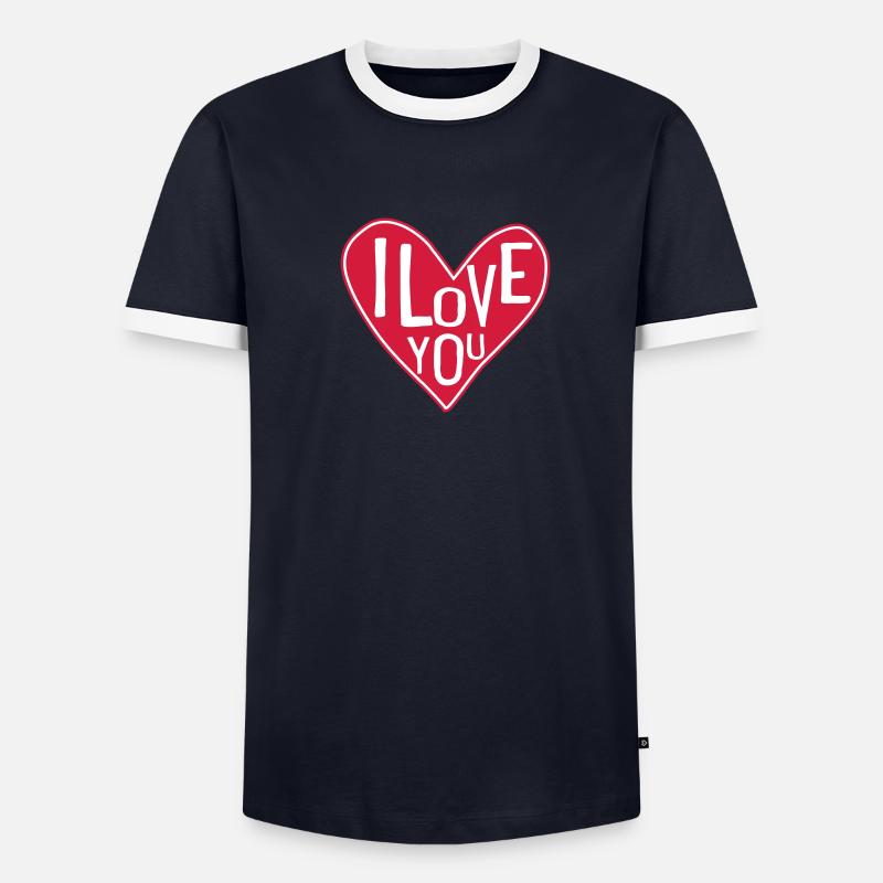 Ich liebe Dich Männer Kontrast-T-Shirt