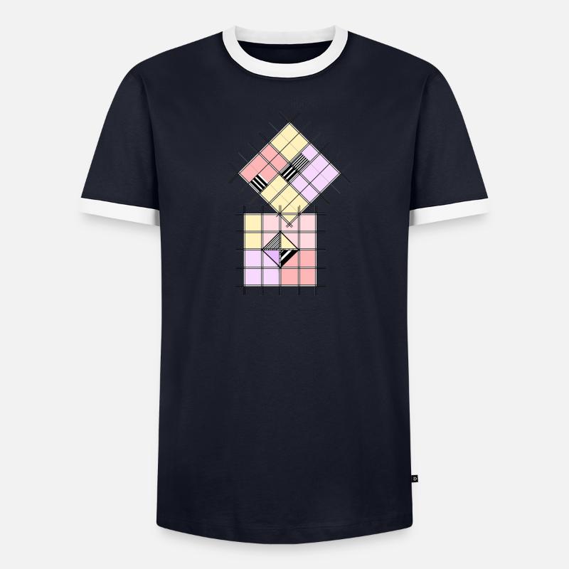 Forme géométrique T-shirt contrasté Homme