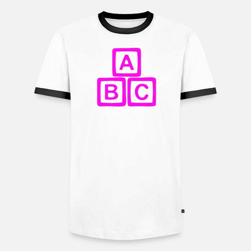 Bloc ABC Neon Imprimé Graphique T-shirt contrasté Homme
