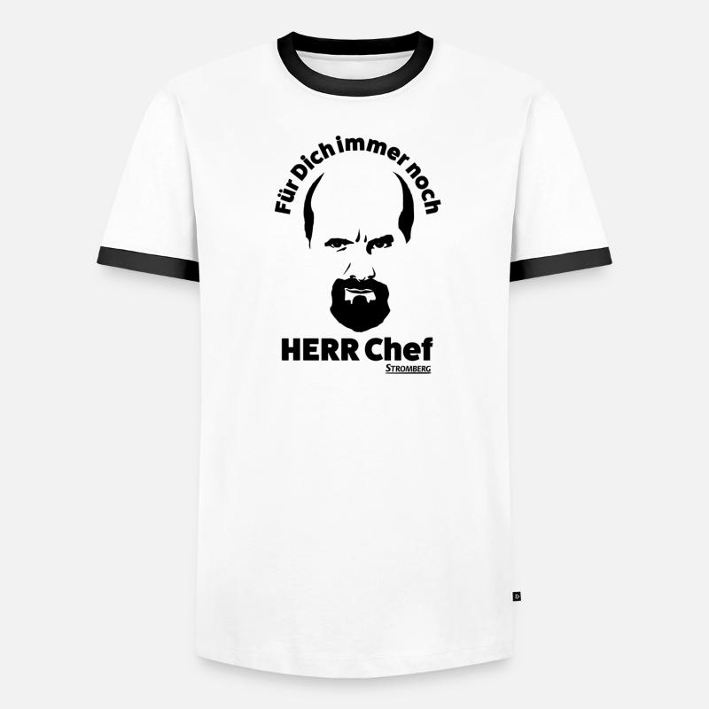 Stromberg Outline Gesicht Mit Spruch Herr Chef Männer Kontrast-T-Shirt