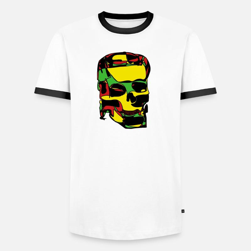 Schädel Männer Kontrast-T-Shirt