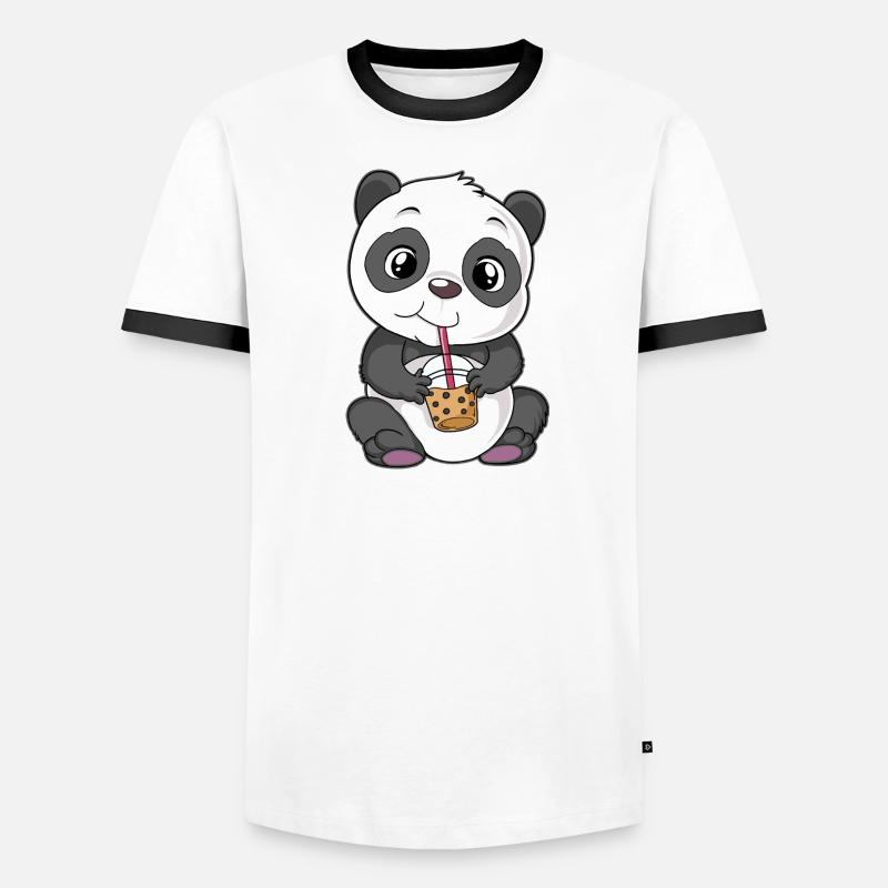 Panda Bubble Tea T-shirt contrasté Homme