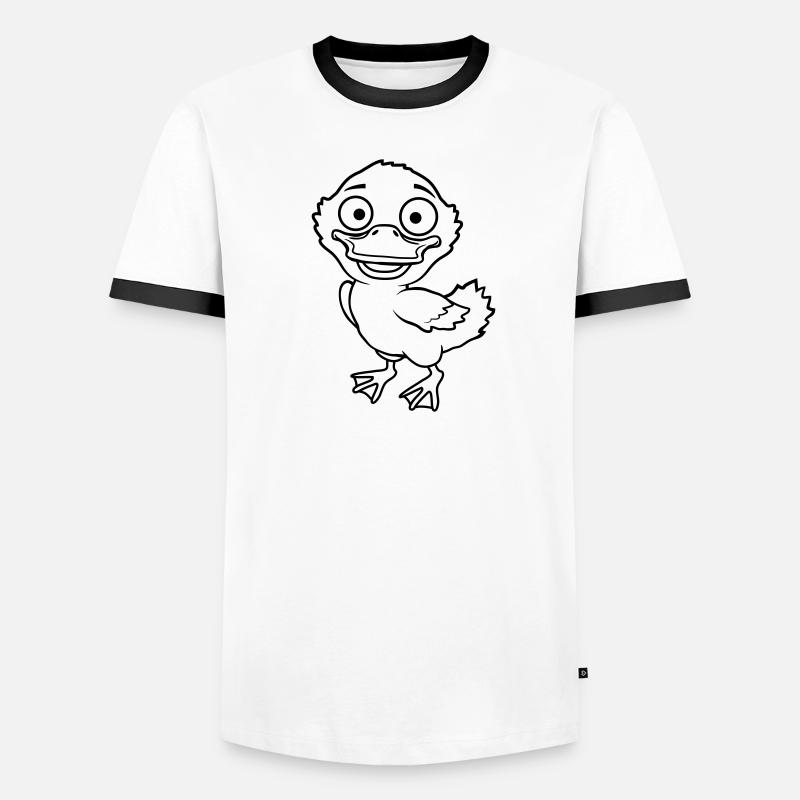 Petit canard comique mignon T-shirt contrasté Homme