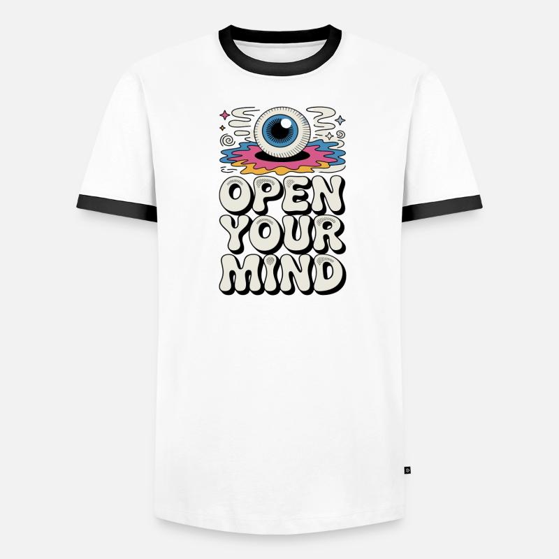  Open Your Mind Psychedelic Auge Retro Hippie Männer Kontrast-T-Shirt