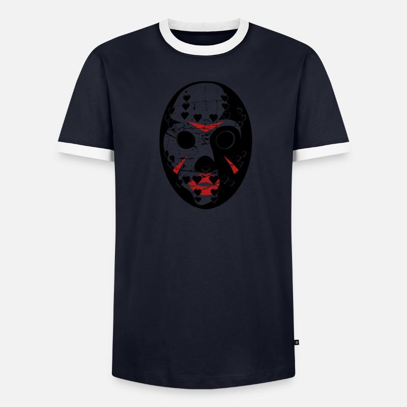 Horror maske Männer Kontrast-T-Shirt