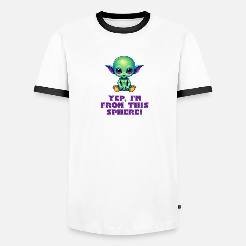 OUI, JE SUIS DE CETTE SPHÈRE ! Mignon bébé extraterrestre T-shirt contrasté Homme