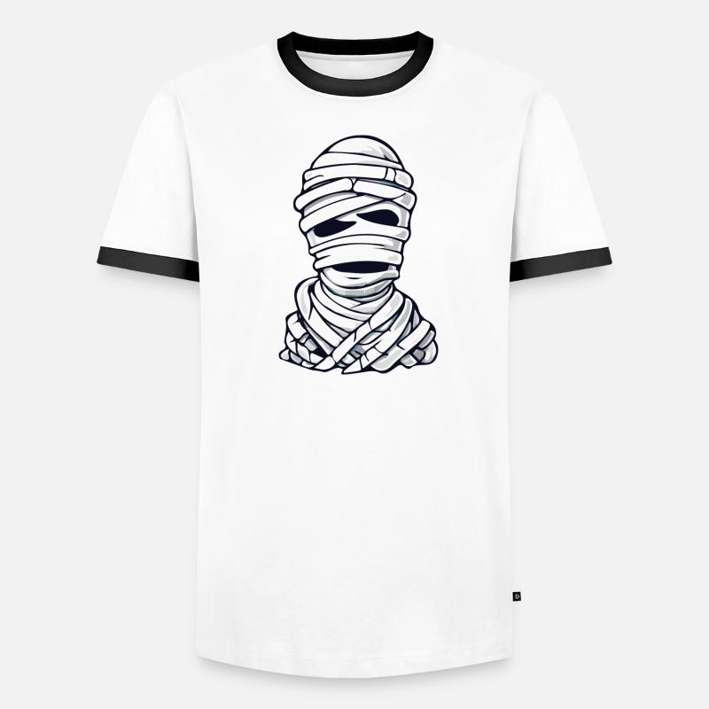 Classic Mummy Cartoon Pattern Men's Ringer Shirt