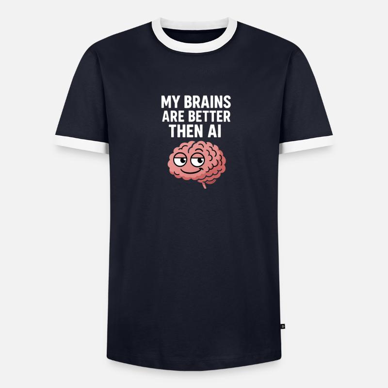 Mind vs. Technology: Smart Brains - Men's Ringer Shirt - undefined