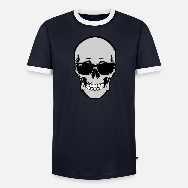 Schädel mit Sonnenbrille Grafik Männer Kontrast-T-Shirt